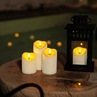 Bougies LED rechargeables, flamme 3D, forme pilier, plastique, fonctionnant sur piles, télécommande, Halloween, Diwali, mariage, Ramadan