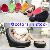 Sofá Inflable de Alta Calidad en Oferta, Sofá Perezoso de PVC Multicolor, Grueso, Portátil para Exteriores, con Bomba de Aire para Adultos