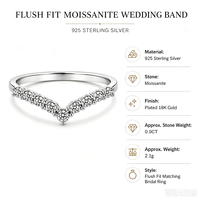 Bague de mariage en moissanite ajustée en argent sterling 925, alliance de mariée assortie, vente en gros