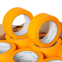 UJANG Kundenspezifisches Bedrucktes Logo Gelbes Klebeband Goldband Hohe Temperaturbeständigkeit 100 Grad 50m Refinish Maler-Abdeckband