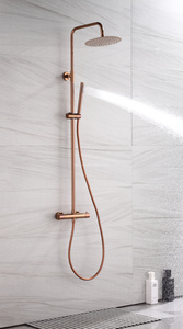 Set <span class=keywords><strong>Doccia</strong></span> <span class=keywords><strong>e</strong></span> <span class=keywords><strong>Vasca</strong></span> da <span class=keywords><strong>Bagno</strong></span> a Parete in Ottone Spazzolato Oro Rosa OEM/ODM <span class=keywords><strong>con</strong></span> Doccetta <span class=keywords><strong>e</strong></span> Asta Scorrevole per Hotel <span class=keywords><strong>e</strong></span> Ville - Product Image 5