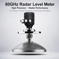 Transmetteur de niveau radar FMCW 80 GHz pour liquides agressifs, portée 15 m, précision élevée +/- 2 mm, sortie HART 24 VDC, capteur de niveau HF55