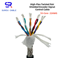 Câble de signal blindé torsadé à paire unique hautement flexible PMS 2464 22AWG 10 conducteurs, câble d'encodeur, câble pour équipement d'automatisation