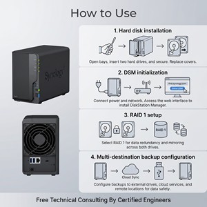 Serveur NAS de bureau Synology DiskStation <span class=keywords><strong>DS223</strong></span> haute performance à 2 baies, 2 Go de RAM, pour le partage de fichiers en entreprise et les petites entreprises - Product Image 4
