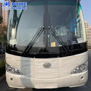 Coach bus used diesel manual school with 55 seats folding door used coach bus cheap price