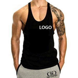 Camiseta Deportiva Personalizada con Logotipo, Informal, de Punto, 100% Algodón, Sin Mangas, Talla Grande, para Entrenamiento, Gimnasio, Fitness, para Hombre, Lisa - Product Image 6