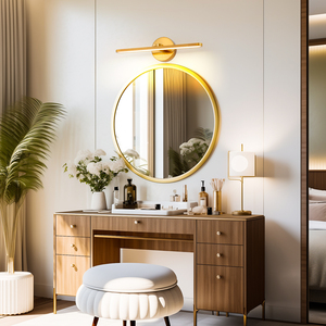 Modern Iron Frame <b>LED</b> Wall Lamp with Warm White <b>Light</b> Tape Switch for Bedroom and Bathroom Decor - Product Image 3