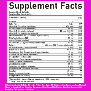 Disponible OEM ODM: Cápsulas blandas multivitamínicas para mujeres con vitamina A y calcio que ayudan a mejorar los niveles de energía y apoyar la salud del cabello y la piel. - Product Image 6