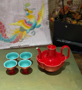 Service à thé en porcelaine Imperial Red Moon Palace - Écologique et durable - Cadeau traditionnel chinois pour mariage et fêtes - Product Image 3