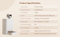 Distributeur automatique intelligent pour animaux de compagnie 5,5 L avec reconnaissance visuelle, caméra à 360 degrés à commande vocale, contrôle par application et Wi-Fi double bande à distance