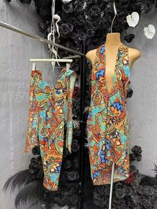 Robe longue élégante sans manches pour femme, style bohème vintage décontracté, pour les saisons printemps-automne, marque Sshein, neuve - Product Image 2