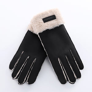 Açık polar astarlı kış kadın Biker süet kumaş dokunmatik eldiven bayanlar - Product Image 6