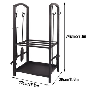 Support <span class=keywords><strong>à</strong></span> <span class=keywords><strong>bois</strong></span> <span class=keywords><strong>de</strong></span> chauffage support <span class=keywords><strong>de</strong></span> bûches extérieur avec ensemble d'outils <span class=keywords><strong>de</strong></span> cheminée porte-bûches <span class=keywords><strong>de</strong></span> feu en fer forgé grand <span class=keywords><strong>poêle</strong></span> <span class=keywords><strong>à</strong></span> <span class=keywords><strong>bois</strong></span> avec crochet balai Sh - Product Image 2