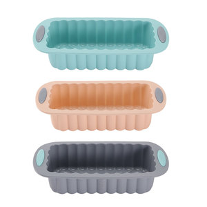 Twee-kleurige toastvorm rechthoekige bakvorm cakevorm antislip handvat siliconen gel ovenbestendig op voorraad rechtstreeks van de fabriek - Product Image 5