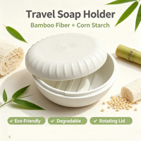 Étui de voyage personnalisable en bambou écologique pour savon – Portable, étanche, zéro déchet, sans plastique, mini support de barre de savon pour salle de bain