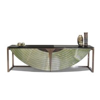 Table console de luxe au design rétro italien - sur mesure - pour mobilier de villa, marbre, entrée haut de gamme dans le salon
