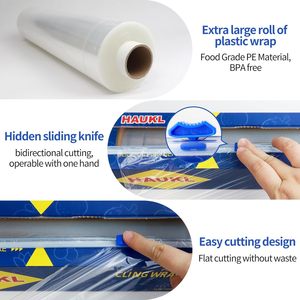 Film alimentaire Haukl 12 po x 1000 pi sans BPA, qualité alimentaire PE, compatible micro-ondes, pour cuisine et réfrigérateur - Product Image 3