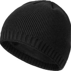 Custom Logo Design Vintage Letter Pattern Glow in the Dark Common Polyester Unisex Warm Beanie Knitted <b>Winter</b> <b>Hat</b> - Product Image 2