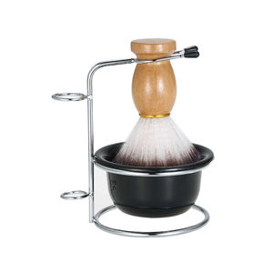 Support de rasage professionnel pour hommes en noir avec rasoir et porte-brosse Support de rasage durable en acier inoxydable - Product Image 5