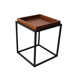 コーヒーテーブルブック木製サイドテーブル