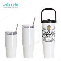 Bouteille isotherme à double paroi en acier inoxydable de 20 oz et 30 oz, vierge pour sublimation, avec poignée, pour café de voyage, vente en gros