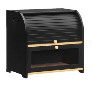 Caja para hornear pan de bambú y madera, caja de almacenamiento de repostería y frutas para encimera de cocina, caja de madera de doble capa para pan tostado. - Product Image 2