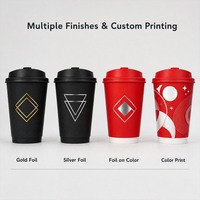Gobelet en papier à double paroi jetable, revêtement PE, gobelet à café biodégradable, logo personnalisé, gobelet à emporter pour boissons chaudes
