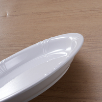 Assiette en plastique blanche personnalisée en usine Hucheng 1002, plateau de service incassable et écologique de nouveau design pour les fêtes et les événements