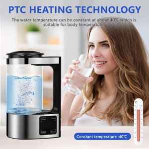 Générateur d'eau hydrogénée électrique de bureau 2000 ml, machine portable en verre grande capacité pour eau riche en hydrogène - Product Image 4