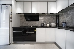Meubles de cuisine modernes écologiques de couleur personnalisée avec portes vitrées, robinet, tiroir et panier <span class=keywords><strong>pour</strong></span> rangement modulaire de cave à vin - Product Image 3
