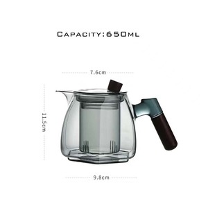 <span class=keywords><strong>Teiera</strong></span> in vetro isolante 22oz <span class=keywords><strong>teiera</strong></span> in vetro borosilicato alto per tè <span class=keywords><strong>con</strong></span> manico in legno di Acacia per fornelli elettrici sicuri <span class=keywords><strong>con</strong></span> <span class=keywords><strong>infusore</strong></span> rimovibile - Product Image 3