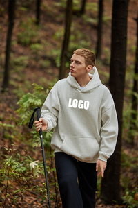 Sweat à capuche unisexe en polaire thermique 350 GSM, brossé simple face, chaud, en coton et polyester, avec logo personnalisé – Meilleures ventes - Product Image 3