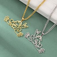 Collier Myshape Grenouille de la Paix, Symbole Religieux Amour et Paix, Amulette Vintage en Acier Inoxydable, Vente en Gros