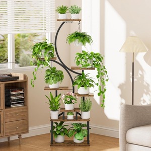 Hot Sale 8 <span class=keywords><strong>Tiered</strong></span> Large S-Form Blumentöpfe Pflanz gefäße 62 \ "Eck pflanzen halter Indoor Grow Light <span class=keywords><strong>Stand</strong></span> für Home Office Outdoor - Product Image 5