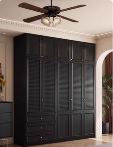 <span class=keywords><strong>Armadio</strong></span> Nero Stile Retrò Mid-Century, Design Classico Francese-Americano Vintage, Grande Guardaroba Pratico per lo Stoccaggio - Product Image 6