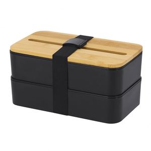 Promotional Eco 1400Ml 2 <b>Compartments</b> Grade Uv Printed Phone Holder Bamboo Lid Pp <b>Lunch</b> <b>Box</b> Office Home Kitchen Food - Product Image 5