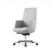 Fauteuil de Direction Moderne en Cuir, Chaise de Bureau Pivotante à Cadre Métallique avec Accoudoirs Réglables, Grande Chaise d'Ordinateur pour Conférence, Vente en Gros