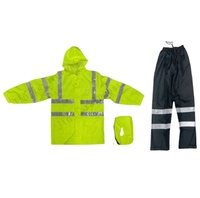Combinaison de travail haute visibilité personnalisée de haute qualité, veste et pantalon imperméables réfléchissants de sécurité, manteau de pluie durable en Oxford