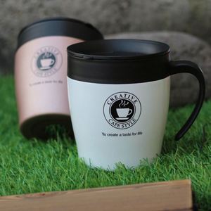 304 Stainless Steel Double Wall Customized Travel Coffee Cup with Logo and Handle 330ml for Business Gift - Product Image 4