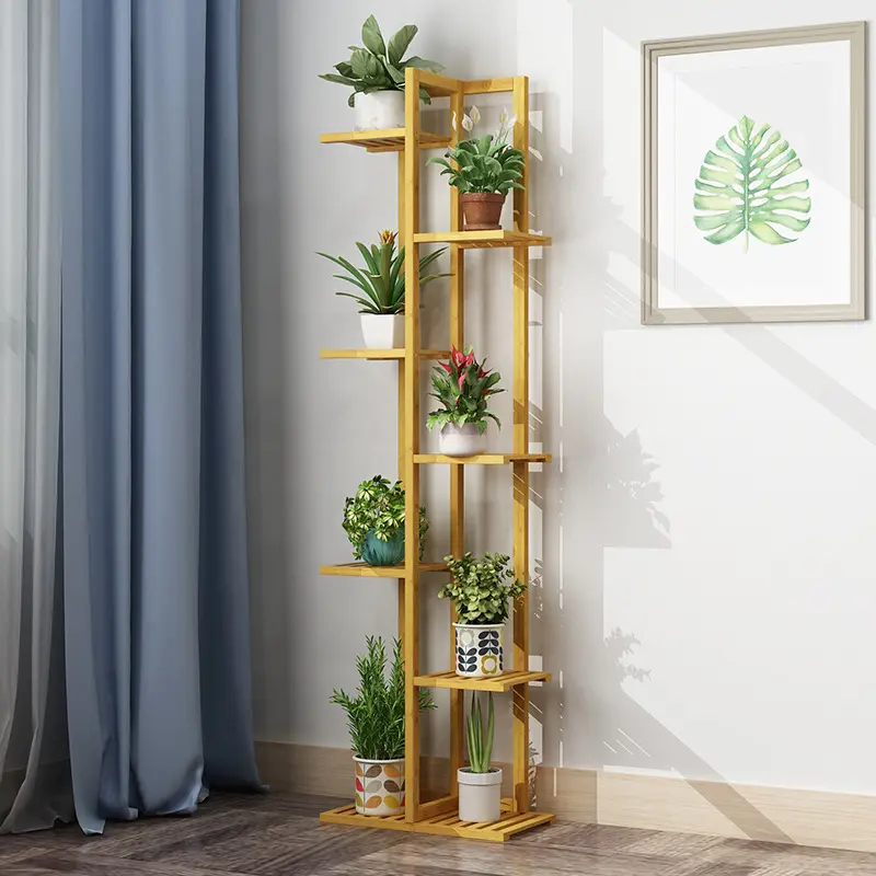 HOSTK 5 6 7-Tier multifunzione supporto per piante pianta di bambù scaffale stato per soggiorno o balcone