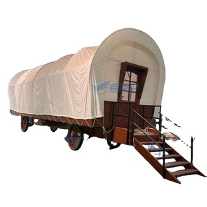 Carroza de Tienda de Campaña de Madera para Viajes Cómodos, Transporte Especial de Tienda de Campaña de Madera con Escalera, Tienda de Campaña Glamping - Product Image 1