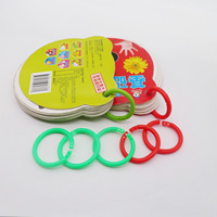 Anneaux de reliure en plastique colorés en gros, anneaux ouverts en O de 15/30/40/50 mm pour feuilles mobiles, pour papeterie de bureau