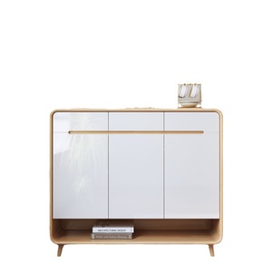 Shoe <b>Cabinet</b> Solid Wood Large Capacity Storage Entryway Foyer <b>Cabinet</b> Double Door Home Use Durable - Product Image 5