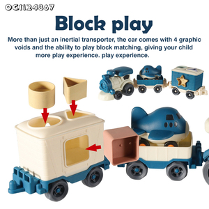 Tren de Juguete de Plástico con Fricción para Niños, Diseño de <span class=keywords><strong>Dibujos</strong></span> <span class=keywords><strong>Animados</strong></span>, con Avión de Rueda Libre para Bebés - Product Image 4