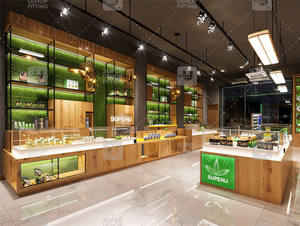 Tienda de puros personalizada suministros diseño vidrio de madera tabaco dispensario vitrina sala de exposición cultivo <span class=keywords><strong>Wape</strong></span> exhibición humo escaparate - Product Image 6
