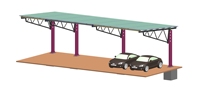 Structure de carport simple personnalisée en acier, au design de type abri, avec auvent solaire pour stationnement de voitures, carports solaires