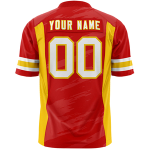 Op maat gemaakte polyester vintage sportjersey van OEM-fabrikant, retro American football boxy T-shirt, kort bedrukt mesh rugby shirt - Product Image 4
