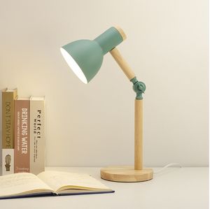 Nordic Table Lamp Eye protection Dormitory <strong>Desk</strong> College Student Dormitory Simple Bedroom Bedside Lamp Girl Macaron <strong>Wooden</strong> Lamp - Product Image 4