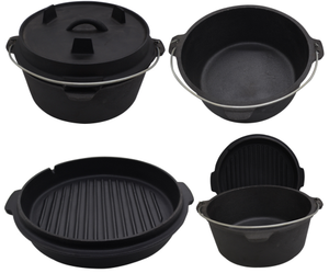 Kunden spezifische Outdoor-Gusseisen Single Camping Outdoor Picknick holländischen Ofen Topf