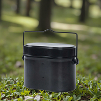 Ensemble de cuisine de camping portable tactique en aluminium pliable imperméable de 1,2 L pour toutes les saisons, boîte à lunch, boîte en étain, ustensiles de cuisine pour la randonnée